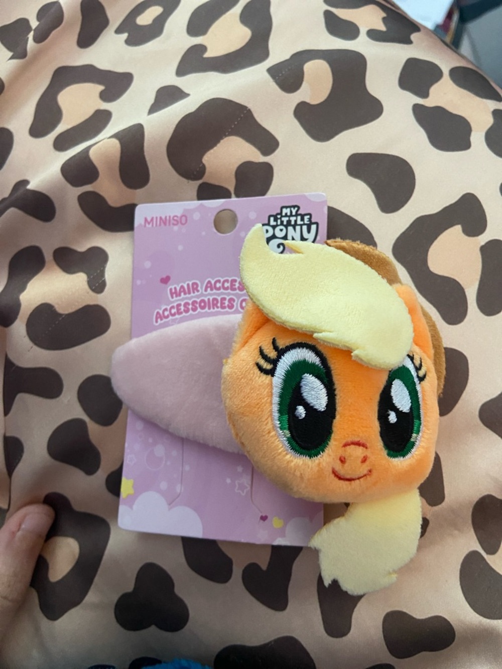 my little pony applejack orange plush hair clip